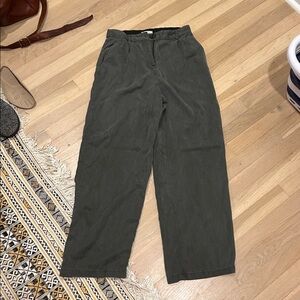 Vetta Green Wide Leg Trousers 2 Tencel Women